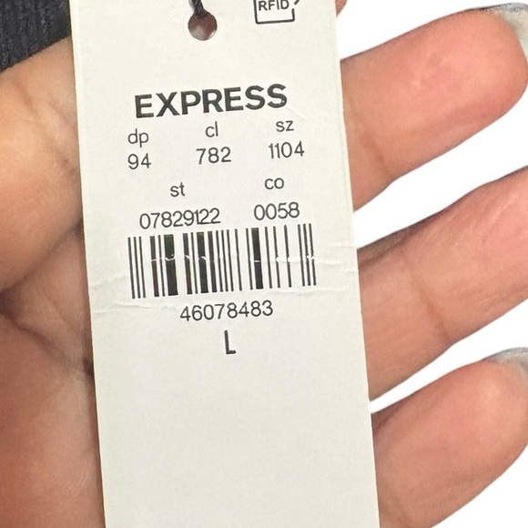 Express Black Ribbed Mini Dress - Picture 8 of 8